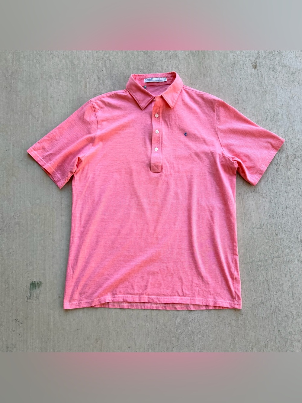 Criquet Organic Cotton Polo Shirt Men Size Large Pink